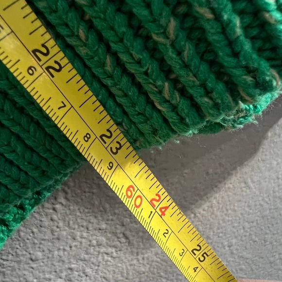 Cable Knit Chunky Oversized Sweater Green Cream Accent Acrylic Noisy May - Picture 3 of 13